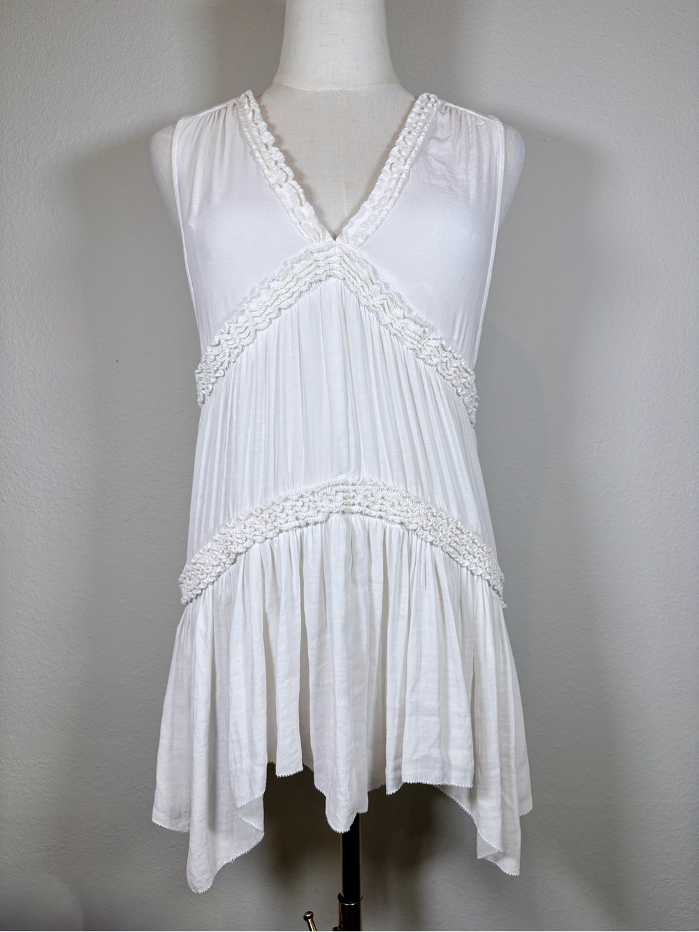 Free People Haze White Sleeveless Tunic Size XS